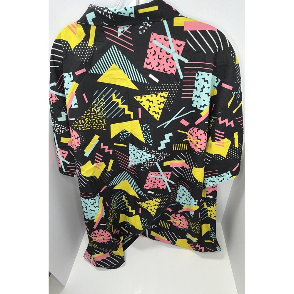 Mens Abstract Shirt Geometric Saved By The Bell Theme Size 3XL - '90s Party Look - Picture 13 of 14
